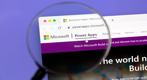 Microscopic view of power apps benefits outlined